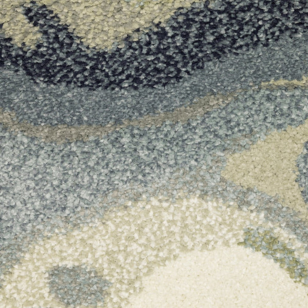 Oriental Weavers Seneca SE10A Industrial/Contemporary Abstract Polypropylene Indoor Area Rug Blue/ Sage 9'10" x 12'10" SSE10A300390ST