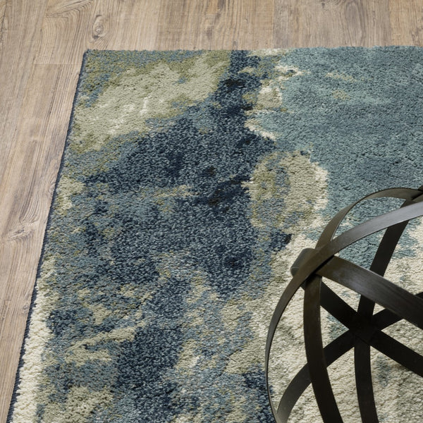 Oriental Weavers Seneca SE11A Modern & Contemporary/Industrial Abstract Polypropylene Indoor Area Rug Blue/ Grey 9'10" x 12'10" SSE11A300390ST