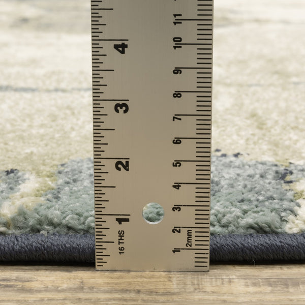 Oriental Weavers Seneca SE11A Modern & Contemporary/Industrial Abstract Polypropylene Indoor Area Rug Blue/ Grey 9'10" x 12'10" SSE11A300390ST