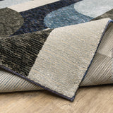 Oriental Weavers Strada STR03 Contemporary/Art-deco Geometric Nylon, Polypropylene Indoor Area Rug Blue/ Grey 7'10" x 10'10" SSTR03240343ST