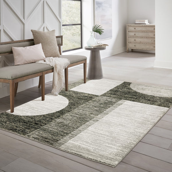 Oriental Weavers Strada STR06 Contemporary/Art-deco Geometric Nylon, Polypropylene Indoor Area Rug Charcoal/ Grey 10' x 13'2" SSTR06305400ST