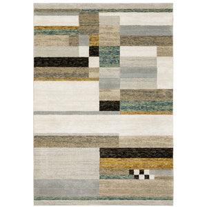 Oriental Weavers Strada STR07 Contemporary/Art-deco Geometric Nylon, Polypropylene Indoor Area Rug Beige/ Multi 10' x 13'2" SSTR07305400ST