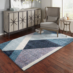 Oriental Weavers Strada STR08 Contemporary/Art-deco Geometric Nylon, Polypropylene Indoor Area Rug Blue/ Purple 10' x 13'2" SSTR08305400ST