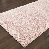 Oriental Weavers Tallavera 55601 Transitional/Global Geometric Wool Indoor Area Rug Pink/ Ivory 10' x 13' T55601305396ST