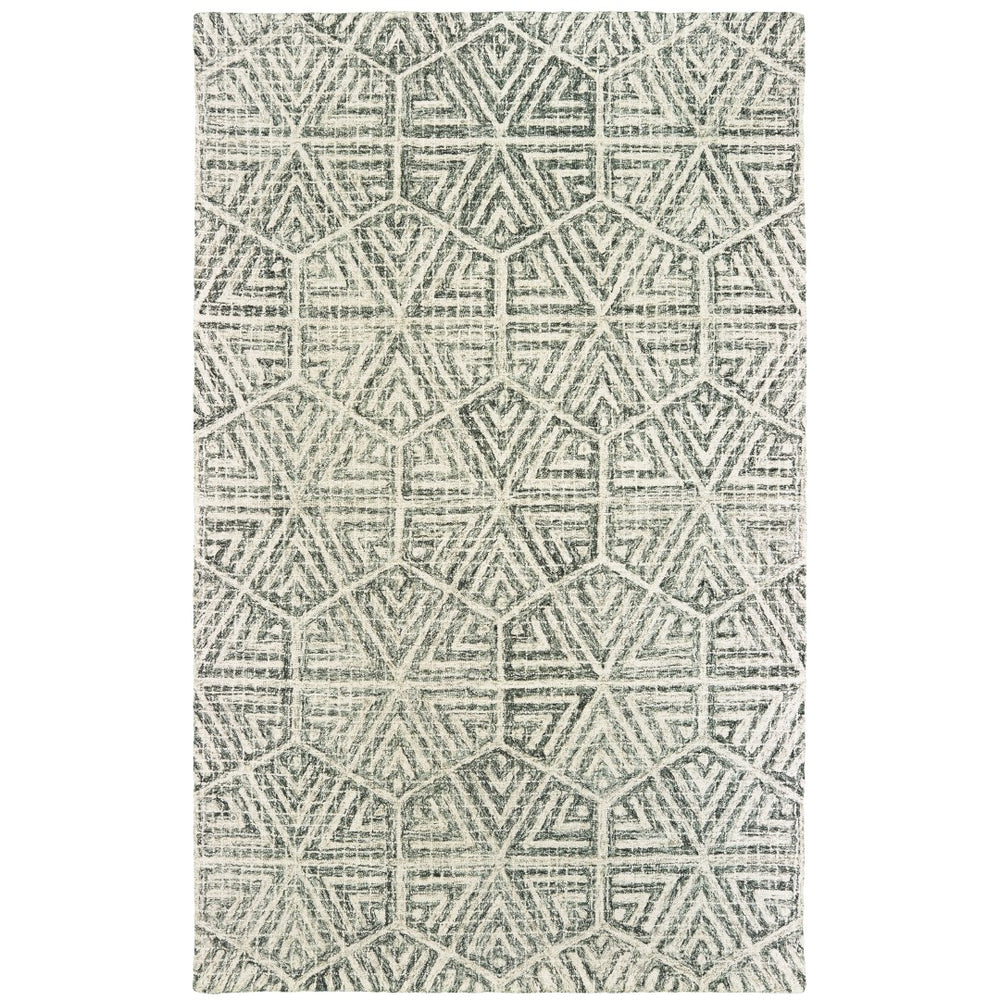 Oriental Weavers Tallavera 55605 Transitional/Global Geometric Wool Indoor Area Rug Grey/ Ivory 10' x 13' T55605305396ST