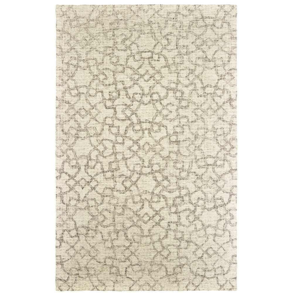Oriental Weavers Tallavera 55608 Transitional/Global Geometric Wool Indoor Area Rug Tan/ Ivory 10' x 13' T556083050396ST