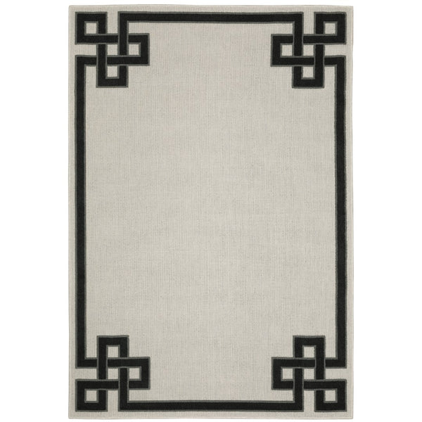 Oriental Weavers Torrey 1530I Casual/Classic Border Polypropylene Indoor/Outdoor Area Rug Light Grey/ Black 9'10" x 12'10" T1530I300390ST