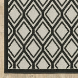Oriental Weavers Torrey 4151G Casual/Classic Geometric Polypropylene Indoor/Outdoor Area Rug Light Grey/ Black 9'10" x 12'10" T4151G300390ST