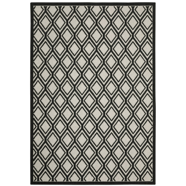 Oriental Weavers Torrey 4151G Casual/Classic Geometric Polypropylene Indoor/Outdoor Area Rug Light Grey/ Black 9'10" x 12'10" T4151G300390ST