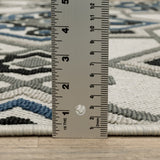 Oriental Weavers Torrey 004Y1 Global/Casual Geometric Polypropylene Indoor/Outdoor Area Rug Light Grey/ Blue 9'10" x 12'10" T004Y1300390ST