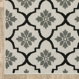 Oriental Weavers Torrey 5562E Moroccan/Casual Geometric Polypropylene Indoor/Outdoor Area Rug Light Grey/ Black 9'10" x 12'10" T5562E300390ST