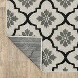 Oriental Weavers Torrey 5562E Moroccan/Casual Geometric Polypropylene Indoor/Outdoor Area Rug Light Grey/ Black 9'10" x 12'10" T5562E300390ST