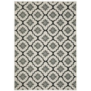 Oriental Weavers Torrey 5562E Moroccan/Casual Geometric Polypropylene Indoor/Outdoor Area Rug Light Grey/ Black 9'10" x 12'10" T5562E300390ST