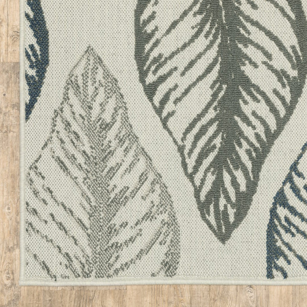 Oriental Weavers Torrey 5570Y Tropical/Casual Botanical Polypropylene Indoor/Outdoor Area Rug Light Grey/ Grey 9'10" x 12'10" T5570Y300390ST