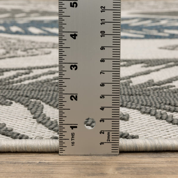 Oriental Weavers Torrey 5570Y Tropical/Casual Botanical Polypropylene Indoor/Outdoor Area Rug Light Grey/ Grey 9'10" x 12'10" T5570Y300390ST