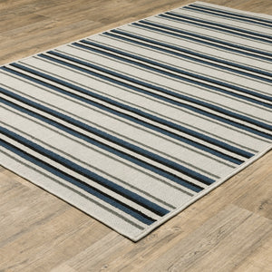Oriental Weavers Torrey 5571Y Casual/ Geometric Polypropylene Indoor/Outdoor Area Rug Light Grey/ Blue 9'10" x 12'10" T5571Y300390ST