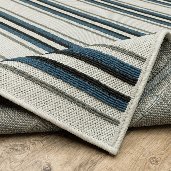 Oriental Weavers Torrey 5571Y Casual/ Geometric Polypropylene Indoor/Outdoor Area Rug Light Grey/ Blue 9'10" x 12'10" T5571Y300390ST