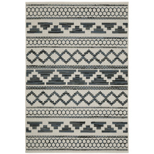 Oriental Weavers Torrey 005Y1 Tribal/Global Geometric Polypropylene Indoor/Outdoor Area Rug Light Grey/ Blue 9'10" x 12'10" T005Y1300390ST