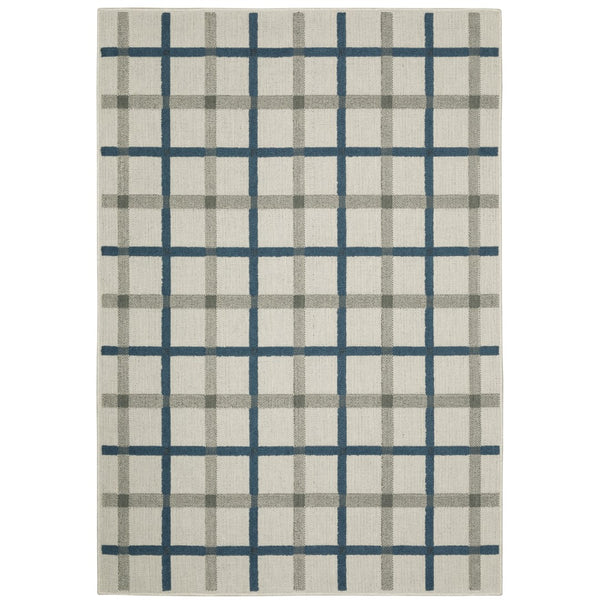 Oriental Weavers Torrey 7150H Casual/ Geometric Polypropylene Indoor/Outdoor Area Rug Light Grey/ Blue 9'10" x 12'10" T7150H300390ST