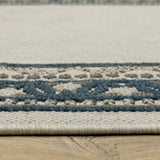 Oriental Weavers Torrey 8020W Traditional/Casual Border Polypropylene Indoor/Outdoor Area Rug Light Grey/ Blue 9'10" x 12'10" T8020W300390ST