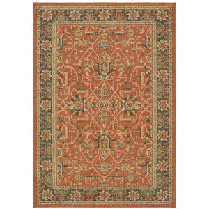 Oriental Weavers Toscana 9537C Traditional/Global Oriental Nylon, Polypropylene Indoor Area Rug Orange/ Blue 9'10" x 12'10" T9537C300390ST