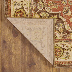 Oriental Weavers Toscana 9551B Traditional/Global Oriental Nylon, Polypropylene Indoor Area Rug Orange/ Ivory 9'10" x 12'10" T9551B300390ST