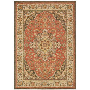Oriental Weavers Toscana 9551B Traditional/Global Oriental Nylon, Polypropylene Indoor Area Rug Orange/ Ivory 9'10" x 12'10" T9551B300390ST