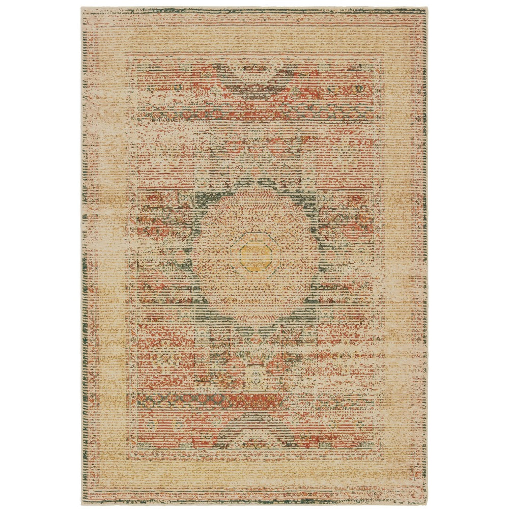 Oriental Weavers Toscana 9564A Traditional/Global Oriental Nylon, Polypropylene Indoor Area Rug Ivory/ Orange 9'10" x 12'10" T9564A300390ST