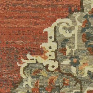 Oriental Weavers Toscana 9568B Traditional/Global Oriental Nylon, Polypropylene Indoor Area Rug Orange/ Grey 9'10" x 12'10" T9568B300390ST