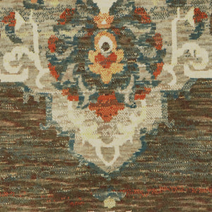 Oriental Weavers Toscana 9568C Traditional/Global Oriental Nylon, Polypropylene Indoor Area Rug Charcoal/ Orange 9'10" x 12'10" T9568C300390ST