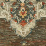 Oriental Weavers Toscana 9568C Traditional/Global Oriental Nylon, Polypropylene Indoor Area Rug Charcoal/ Orange 9'10" x 12'10" T9568C300390ST
