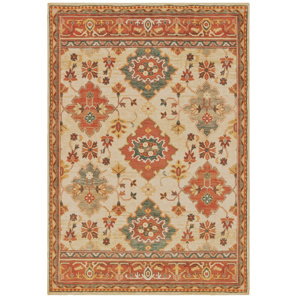 Oriental Weavers Toscana 9570A Traditional/Global Oriental Nylon, Polypropylene Indoor Area Rug Ivory/ Orange 9'10" x 12'10" T9570A300390ST