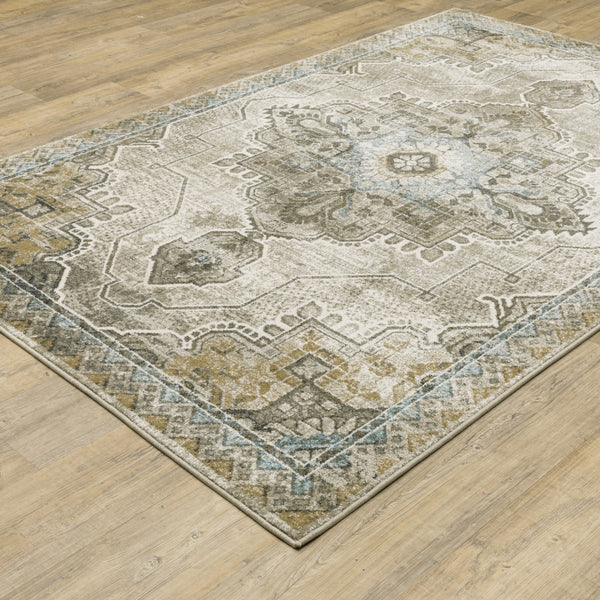 Oriental Weavers Venice 1104W Traditional/Bohemian Oriental Polypropylene Indoor Area Rug Grey/ Blue 9'10" x 12'10" V1104W300390ST