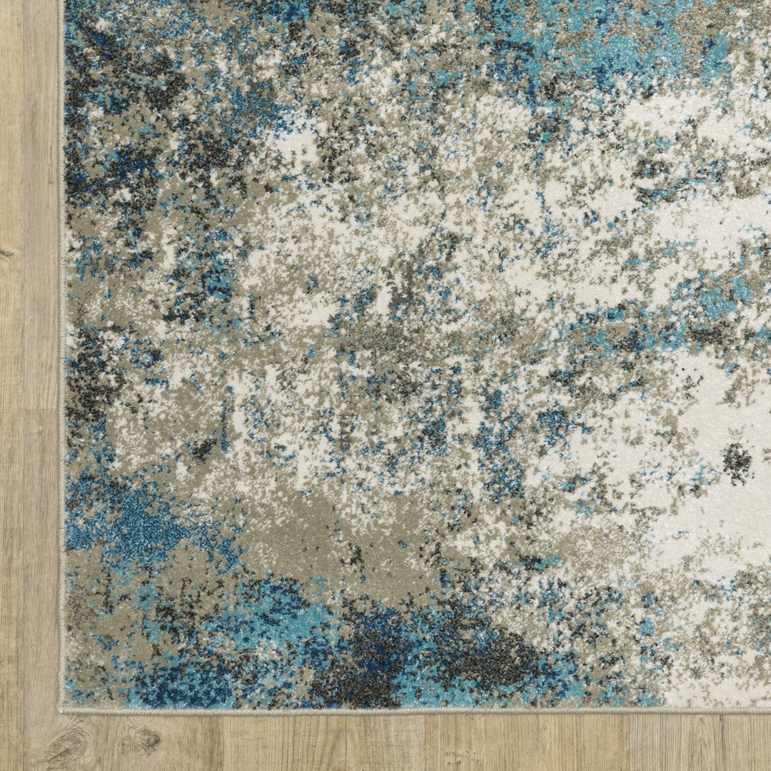 Oriental Weavers Venice 4332U Contemporary/Industrial Abstract Polypropylene Indoor Area Rug Blue/ Grey 9'10" x 12'10" V4332U300390ST