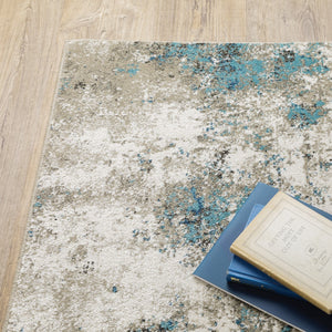 Oriental Weavers Venice 4332U Contemporary/Industrial Abstract Polypropylene Indoor Area Rug Blue/ Grey 9'10" x 12'10" V4332U300390ST