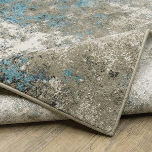 Oriental Weavers Venice 4332U Contemporary/Industrial Abstract Polypropylene Indoor Area Rug Blue/ Grey 9'10" x 12'10" V4332U300390ST