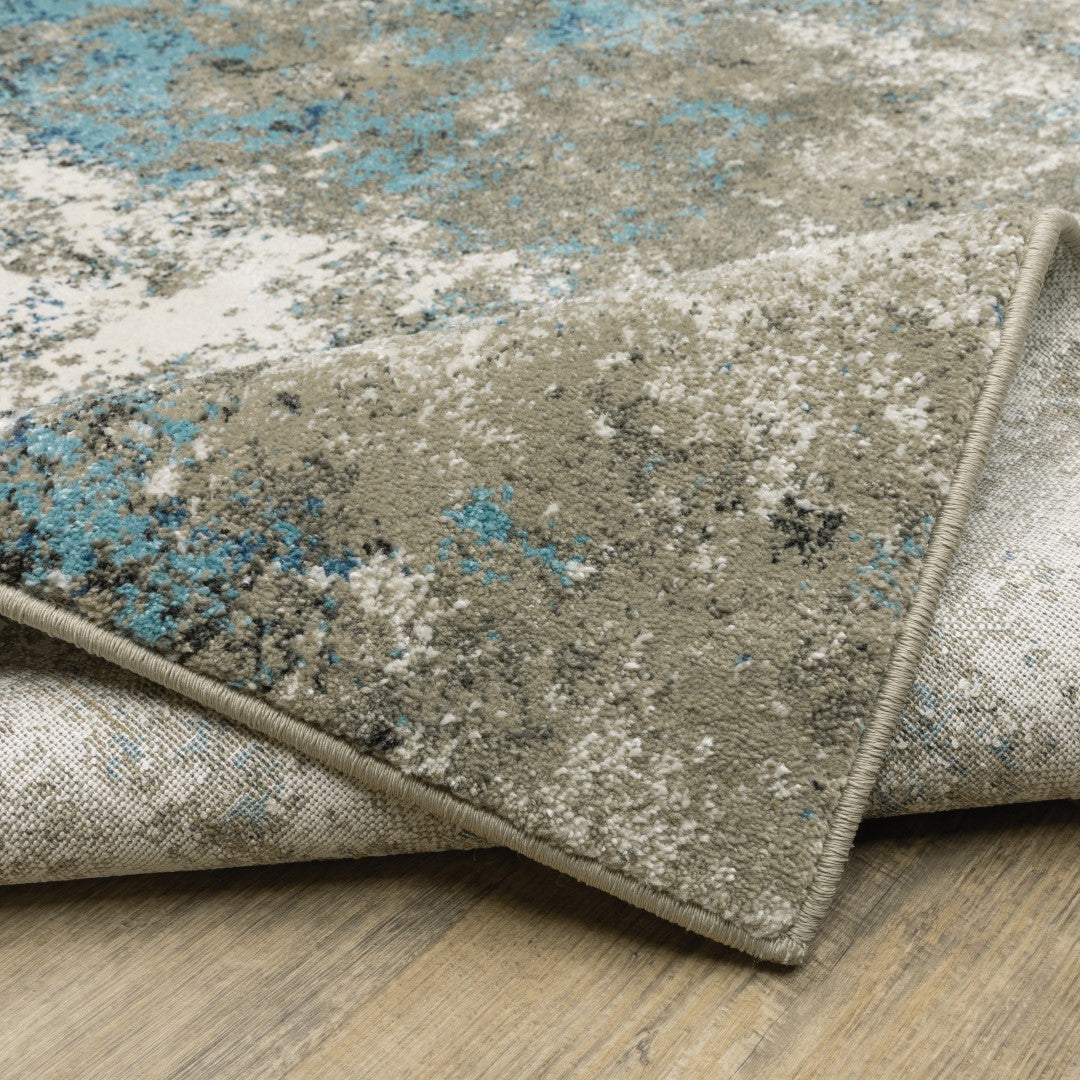 Oriental Weavers Venice 4332U Contemporary/Industrial Abstract Polypropylene Indoor Area Rug Blue/ Grey 9'10" x 12'10" V4332U300390ST