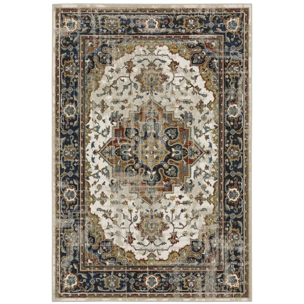 Oriental Weavers Venice 054X8 Traditional/Bohemian Oriental Polypropylene Indoor Area Rug Beige/ Blue 9'10" x 12'10" V054X8300390ST