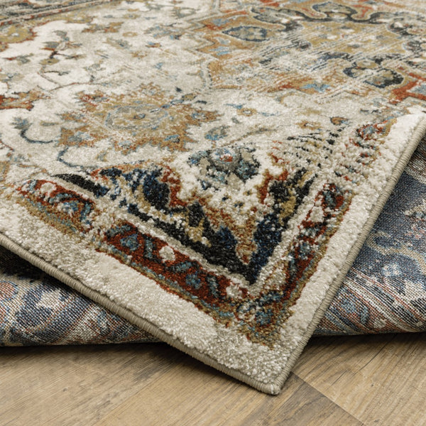 Oriental Weavers Venice 054X8 Traditional/Bohemian Oriental Polypropylene Indoor Area Rug Beige/ Blue 9'10" x 12'10" V054X8300390ST