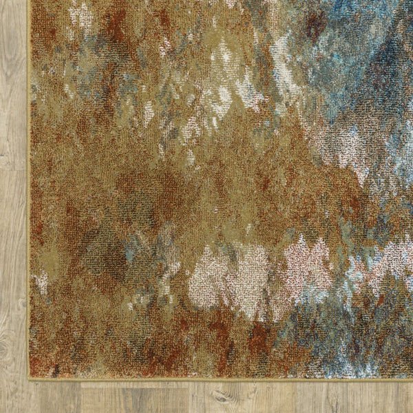Oriental Weavers Venice 8123X Contemporary/Industrial Abstract Polypropylene Indoor Area Rug Blue/ Gold 9'10" x 12'10" V8123X300390ST