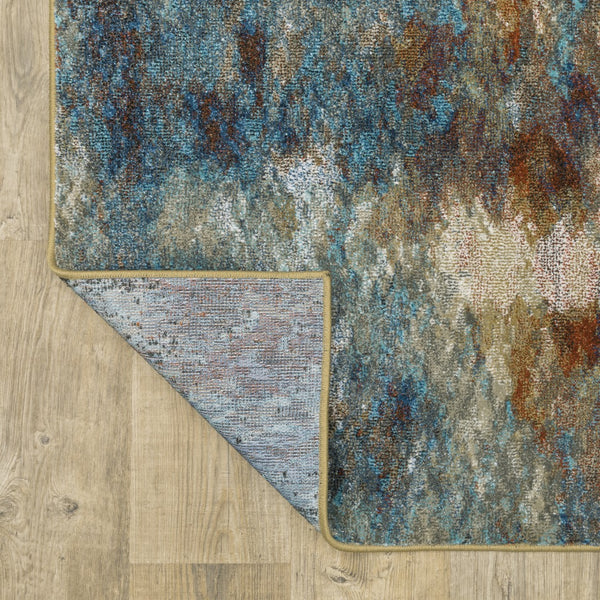 Oriental Weavers Venice 8123X Contemporary/Industrial Abstract Polypropylene Indoor Area Rug Blue/ Gold 9'10" x 12'10" V8123X300390ST