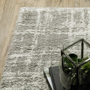 Oriental Weavers Verona 142E6 Contemporary/Industrial Abstract Polyester Indoor Area Rug Grey/ Ivory 9'10" x 12'10" V142E6300390ST