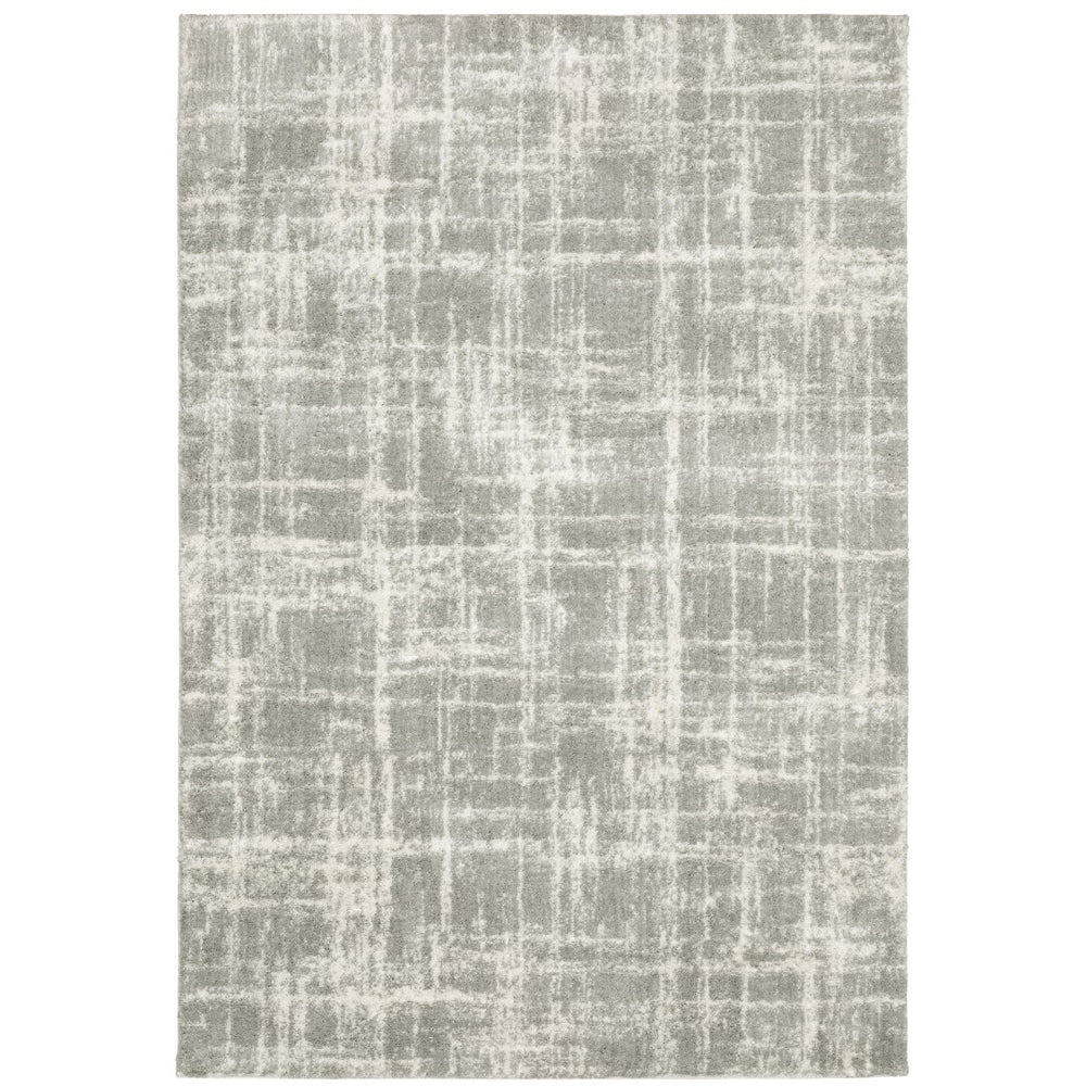 Oriental Weavers Verona 142E6 Contemporary/Industrial Abstract Polyester Indoor Area Rug Grey/ Ivory 9'10" x 12'10" V142E6300390ST
