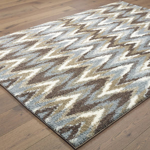 Oriental Weavers Verona 004D6 Modern/Contemporary Geometric Polyester Indoor Area Rug Grey/ Taupe 9'10" x 12'10" V004D6300390ST