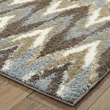 Oriental Weavers Verona 004D6 Modern/Contemporary Geometric Polyester Indoor Area Rug Grey/ Taupe 9'10" x 12'10" V004D6300390ST