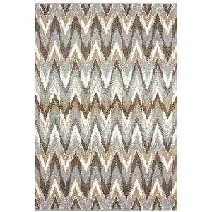 Oriental Weavers Verona 004D6 Modern/Contemporary Geometric Polyester Indoor Area Rug Grey/ Taupe 9'10" x 12'10" V004D6300390ST