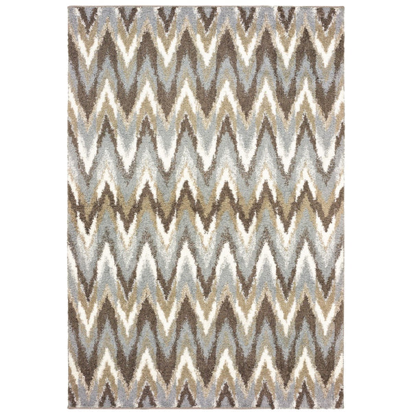Oriental Weavers Verona 004D6 Modern/Contemporary Geometric Polyester Indoor Area Rug Grey/ Taupe 9'10" x 12'10" V004D6300390ST