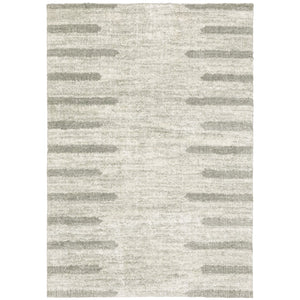 Oriental Weavers Verona 5605H Contemporary/Industrial Striped Polyester Indoor Area Rug Ivory/ Grey 9'10" x 12'10" V5605H300390ST