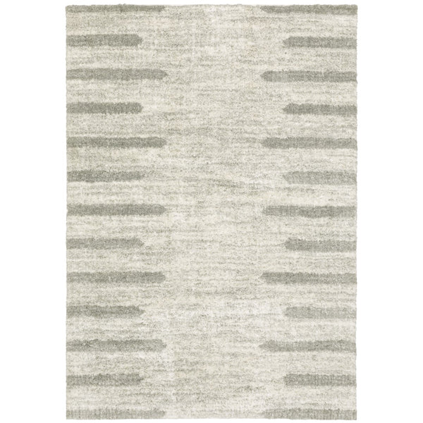 Oriental Weavers Verona 5605H Contemporary/Industrial Striped Polyester Indoor Area Rug Ivory/ Grey 9'10" x 12'10" V5605H300390ST