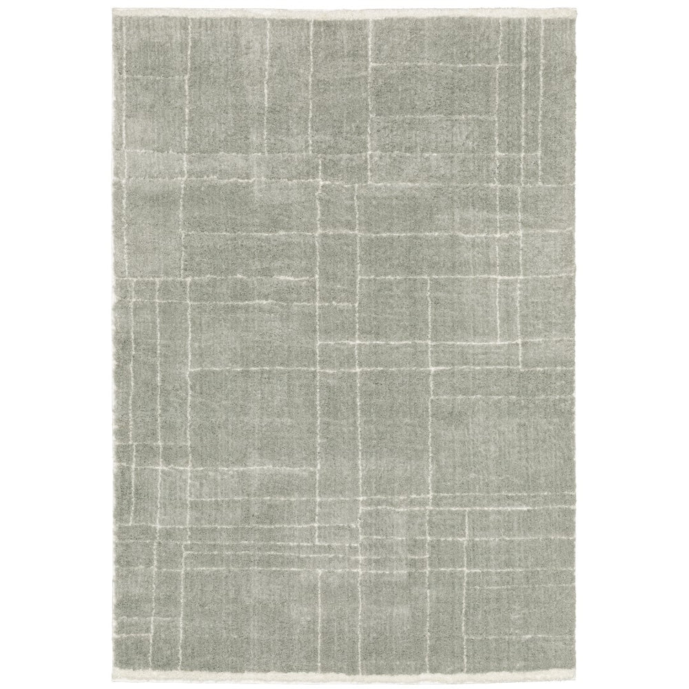 Oriental Weavers Verona 752G6 Contemporary/Industrial Abstract Polyester Indoor Area Rug Grey/ Ivory 9'10" x 12'10" V752G6300390ST
